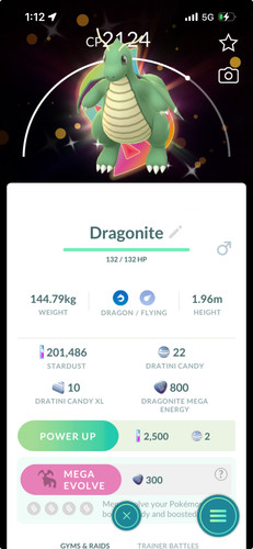 Shiny dragonite mega mini - shiny, bg